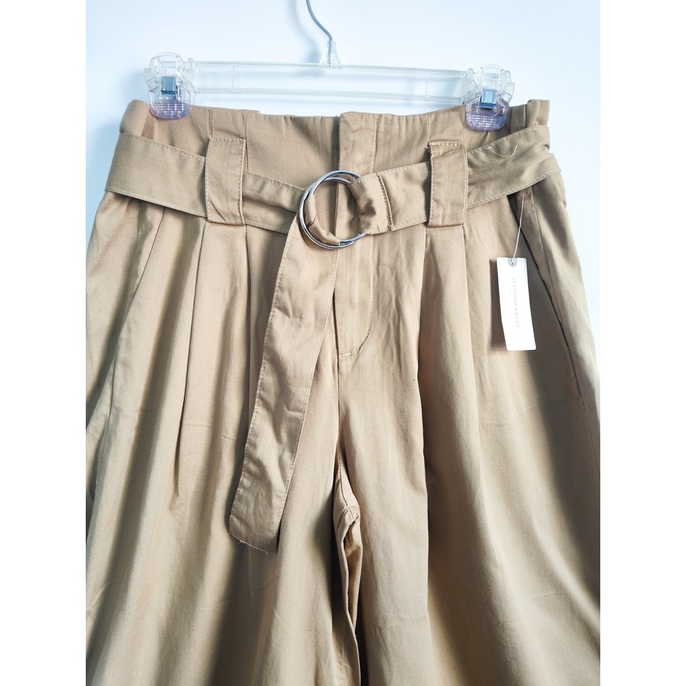 New Maeve Anthropologie Pants 6 Wide Leg Cropped High Rise Paperbag Culottes NWT - Picture 6 of 9